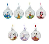 Disney - Juego de 7 bolas para árbol de Navidad - Mickey & Friends - Mickey & Minnie Mouse, Donald & Daisy Duck, Goofy & Pluto - Mercancía con licencia oficial - Adorno de Navidad.
