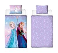 Disney Juego de Funda nórdica Individual con Licencia Oficial de «Frozen Ropa de Cama Reversible de Dos Caras de Forever Design, Que Incluye una Funda de Almohada a Juego