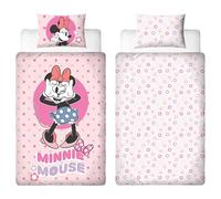 Disney Juego de Funda nórdica Individual con Licencia Oficial de Minnie Mouse Ropa de Cama Reversible con diseño de Lunares, Que Incluye una Funda de Almohada a Juego