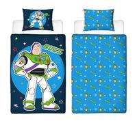 Disney Juego de Funda nórdica Individual con Licencia Oficial Toy Story | Diseño «Catching Stars», Ropa de Cama Reversible por Ambos Lados Que Incluye Funda de Almohada a Juego