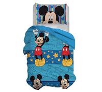 Disney - Juego de Funda nórdica para Cama Individual, Funda nórdica + Funda de Almohada, Juego de Funda nórdica con Funda de Almohada, Funda nórdica 155 x 200 cm, 100% algodón, Mickey Mouse (no