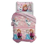 Disney - Juego de Funda nórdica para Cama Individual, Funda nórdica + Funda de Almohada, Juego de Funda nórdica con Funda de Almohada, Funda nórdica 155 x 200 cm, 100% algodón, Frozen, (no contiente