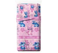 Disney Juego de Sábanas Infantil 3 Piezas Licencia Oficial Marvel (Encimer Bajer Almohada) 52% Algodón 48% Poliéster - Cama 90/105 (Stitch Rosa, Cama 90cm)