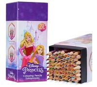 Disney Lápices de Colores para Niños, Caja de 72 lápices, Suministros de Arte, Colores Surtidos, Regalos para Niños (Morado Princess)