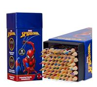 Disney Lápices de Colores para Niños, Caja de 72 lápices, Suministros de Arte, Colores Surtidos, Regalos para Niños (Azul Marino Spiderman)