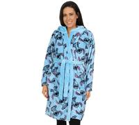 Disney Lilo and Stitch - Albornoz de forro polar con capucha para mujer, color azul, azul, 12-14
