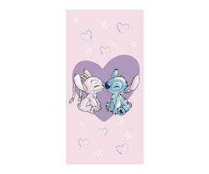 Disney Lilo e Stitch Toalla de playa Love, rosa, 100% algodón, 70 x 140 cm