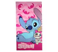 Disney Lilo ET Stitch, Toalla, 100x140 cm, Mixto, Niño, Niña, Lona, Cuadros, Toalla de Playa, Toalla de baño, Lino, Algodón, Modelo AYM-096STITCH-BTM S1-TU, Rose