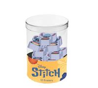Disney Lilo y Stitch Mix-Cubo con 12 Gomas de Borrar, Violeta