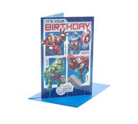 Disney Marvel Avengers Assemble Tarjeta de felicitación de cumpleaños con personajes de Disney