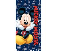 Disney Marvel Toalla de Playa Infantil 70x140 cm - Microfibra de Secado Rápido - Varios Diseños Oficiales Mickey, Minnie, Stitch, Frozen, Avengers y Spider-Man (Mickey Anclas)