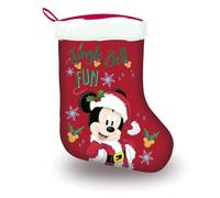 Disney Mickey Mouse Calcetín de Navidad Papa Noel, Media Navideña, Decoración Arbol Navidad, Adorno de Chimenea, Bolsa de Dulces y Regalos, 42 x 32 CM | Rojo