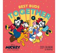 Disney Mickey Mouse & Friends Calendario 2024 - Planificador mensual a vista 30 cm x 30 cm, calendario infantil - Producto oficial
