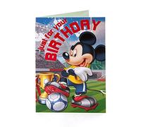 Disney Mickey Mouse - Tarjeta de cumpleaños de fútbol