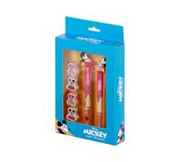 Disney Pack Mickey y Minnie – Bolígrafo gel borrable + Lápiz Eternal + 4 gomas, multicolor