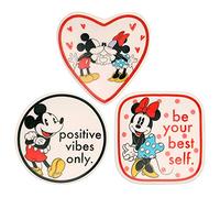 Disney Mickey y Minnie VC700375L - Juego de 3 bandejas de cerámica Multicolor, Talla única, Cerámica, Sin Piedras Preciosas