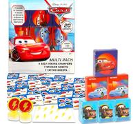 Disney Paquete de recuerdos de fiesta de autos para 20 invitados, 20 cajas de recuerdos de Lightning McQueen con calcomanías, tatuajes y sellos para fiesta de cumpleaños de niños, paquete combinado de