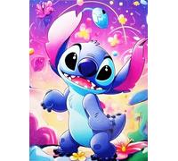 Disney Póster decorativo de pared Serie Cartoon Lilo y Stitch Impresión sobre papel Patinata 40 x 30 cm sin marco