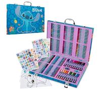 Disney Princesa Set Maletin - Rotuladores, Lápices de Colores, Crayones - Más de 130 Piezas - Estuche de Suministros de Arte (Multicolor Stitch)