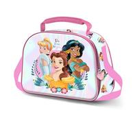 Disney Princesas Floral-Bolsa Portamerienda 3D, Rosa 26 x 20 cm