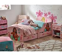 Disney Princess Cama para niñas pequeñas: construcción robusta de madera manufacturada, laterales protegidos, listones de madera, se adapta a colchones de 140 x 70 cm (colchón no incluido)