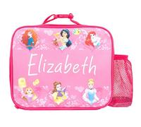 Disney Princesses - Lonchera personalizada para niños, con aislamiento térmico y soporte de malla para bebidas, bolsa escolar y aperitivos para niñas, color rosa