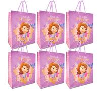 Disney Sofia the First - Bolsas de regalo para niñas, paquete con 6 bolsas de regalo de cumpleaños de Sofía the First Party para niños