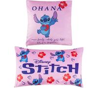 Disney Stitch Fundas Decorativas - Set 2 Cojines Decoración 50 x 30 cm y 35 x 35 cm (Rosa Stitch)