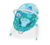 Disney Stitch Hamaca vibratoria para bebé Ohana Paradise de Bright Starts, Barra de juguetes desmontable, 2 juguetes incluidos, para 0-6 meses