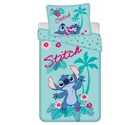 Disney Stitch Hawaii Doble Cara Ropa de Cama para niños, de algodón, con Cremallera, 100% ALGODÓN, 140x200+70x90 cm Oeko-Tex (fórmula 9)
