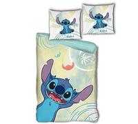 Aymax! Juego de cama Disney Stitch 100% algodón reversible 140x200 cm + funda 65x65 cm