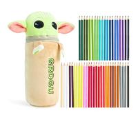 Disney Stitch Lapices Colores con Estuche Escolar para Niños 48 Lápices de Colores Accesorios Escolares Baby Yoda Regalo para Niños (Multi Baby Yoda)