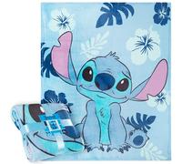 Disney Stitch Manta Polar Suave Calentitas Mantas para Cama 150 x 130 cm para Dormitorio, Viaje, Stitch Regalos para Adulto y Niños (Azul Marino Stitch)