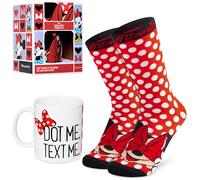 Disney Stitch Set de Taza para Mujer Adolescente, Taza Cafe y Calcetines Divertidos, Regalos Originales para Mujer (Rojo)