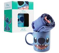 Disney Stitch Taza y Calcetines Mujer Divertidos, Set Tazas con Taza Ceramica Calcetines Calientes EU 35-41, Idea Regalo para Ella (Azul Oscuro Stitch)
