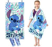 Disney Stitch Toallas de Playa para Niños con Pinzas 140x70 cm Toallas de Algodon Absorbente Toalla Infantil para Piscina y Viajes