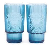 Disney Store Official, colección Home Haven, vasos azul marino con icono de Mickey Mouse, 14 cm de alto, set de 2 vasos con textura