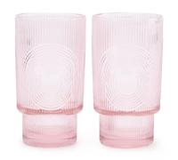 Disney Store Official, colección Home Haven, vasos rosa con icono de Mickey Mouse, 14 cm de alto, set de 2 vasos con textura