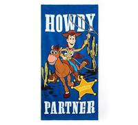 Disney Store Official, Toy Story, Woody, Toalla Infantil para Playa, Piscina o baño, algodón Suave de Secado rápido, H150 x W74cm