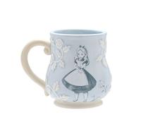Disney Taza de cerámica Alicia en el País de las Maravillas, azul en relieve