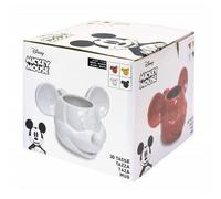 DISNEY - Taza Diseño 3D - Mickey Mouse - Ceramica - Color Blanco - Decoracion de cocina - Material de alta calidad - Recomendado para mayores de 5 años.