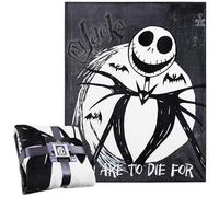 Disney The Nightmare Before Christmas Manta Polar Suave 150x130 cm, Mantas Originales para Cama y Sofá, Regalo de Amigo Invisible y Navidad (Negro/Blanco)