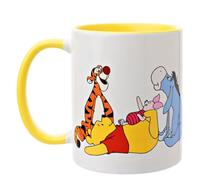 Disney Winnie The Pooh & Friends - Taza de cerámica para café/té, color amarillo y blanco