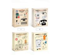 Disok Lote de 12 Bolsas de Regalo Papel Post Card - Diseño Atractivo
