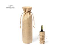 Disok Lote de 12 Bolsas para Botella de Vino Nature con Cordón de Yute 750 Ml