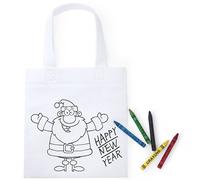 Disok Lote de 20 Bolsas Navidad para Colorear con 5 Ceras - Regalos Navidad Infantiles Niños Originales Infantiles