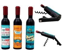 DISOK - Sacacorchos Abridor Magnético Frases. Detalles Bodas Originales para bodas, Abrebotellas para eventos, fiestas, bares y restaurantes. (48)