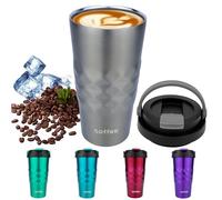 Disoza 17 OZ Gris Termo Cafe Para Llevar Vaso Termo Cafe Para Llevar Termo Cafe Pequeño Vaso Termico Vaso Cafe Para Llevar Taza Termo Cafe Para Llevar Coffee Mug Taza Termica Taza Cafe Para Llevar