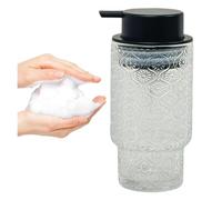 Dispensación Bomba de Lavado a Mano Transparente 11 onzas for baño, rellenable, líquido, decoración Vintage Decoración para Cocina(Clear with Black Pump)