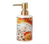 Dispensación Dispensador de jabón cerámica con Bomba, loción Recargable 400ml for baño Decoración para Cocina(B)